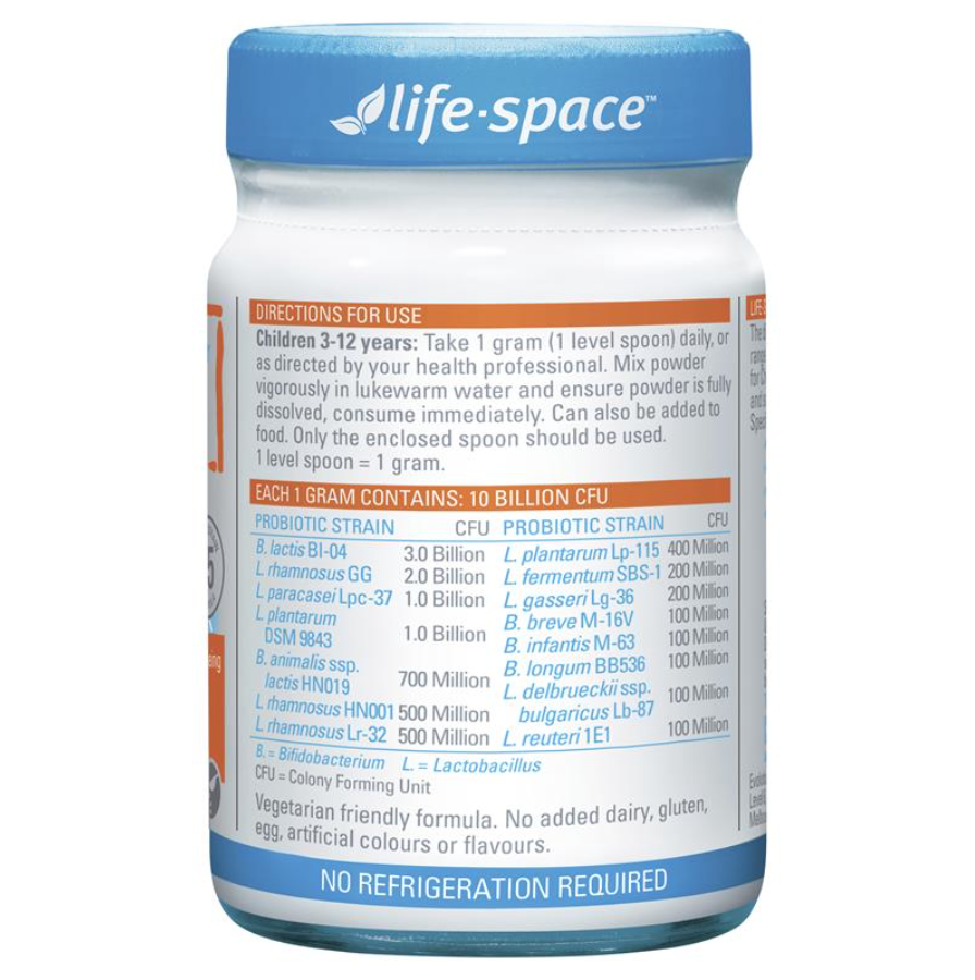Life Space 兒童益生菌粉沖劑3-12歲調理腸胃60g