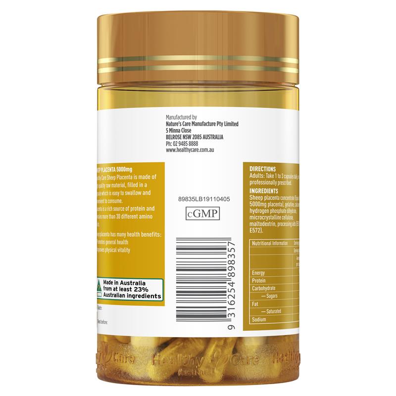 Healthy Care 羊胎素膠囊5000mg 100粒