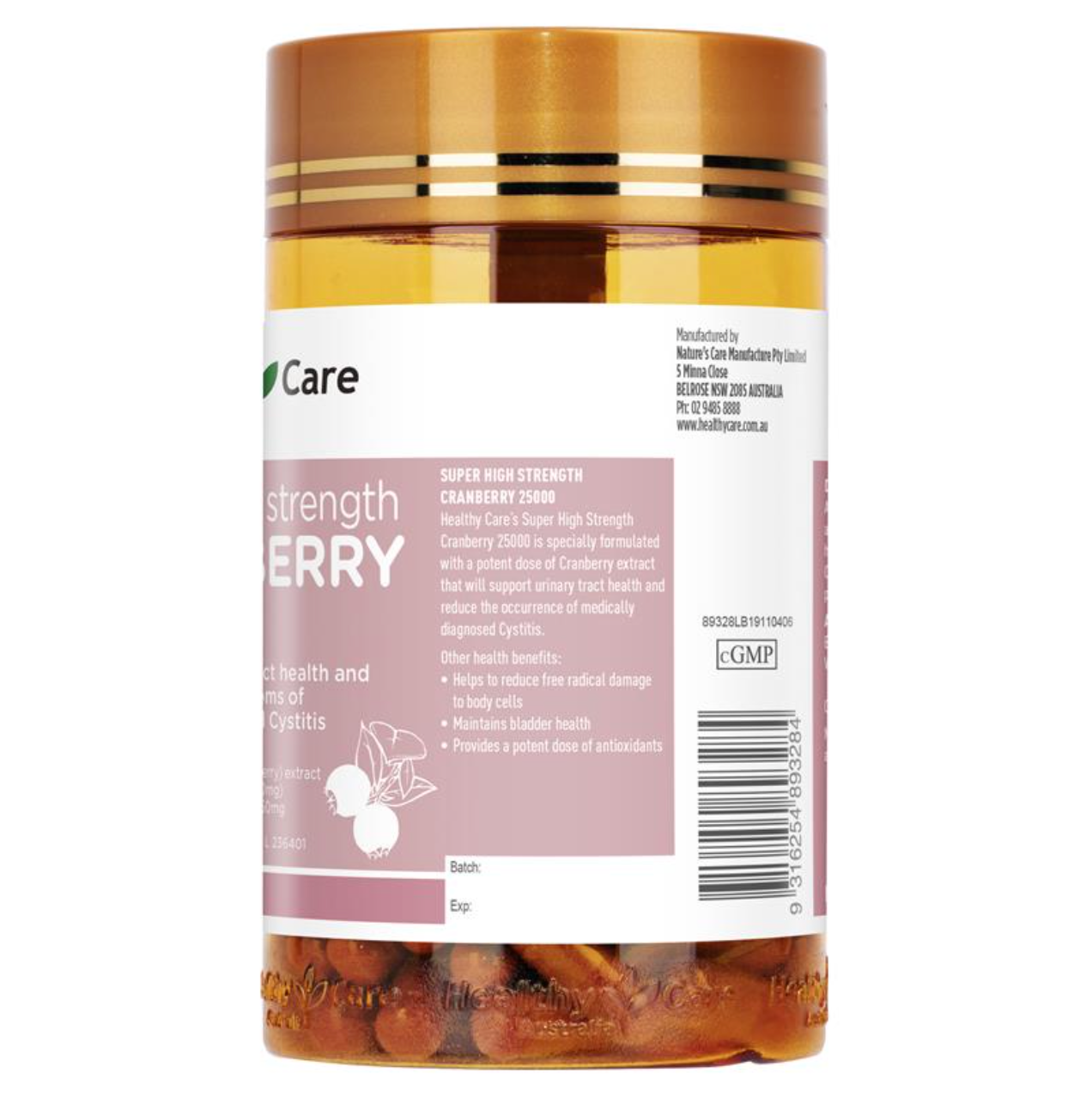 Healthy Care 超高濃度蔓越莓膠囊 25000毫克90粒