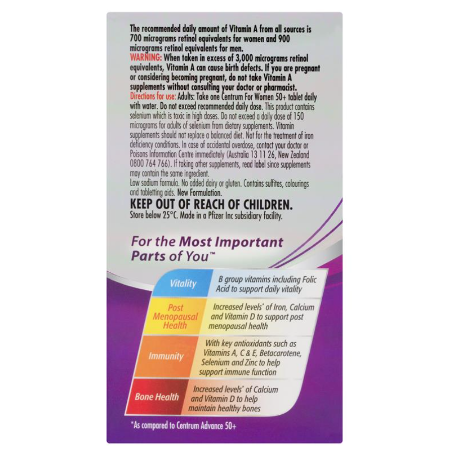 Centrum 善存50歲以上女士複合維生素90片