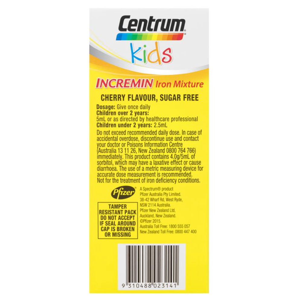 Centrum 善存兒童補鐵口服液櫻桃味200ml