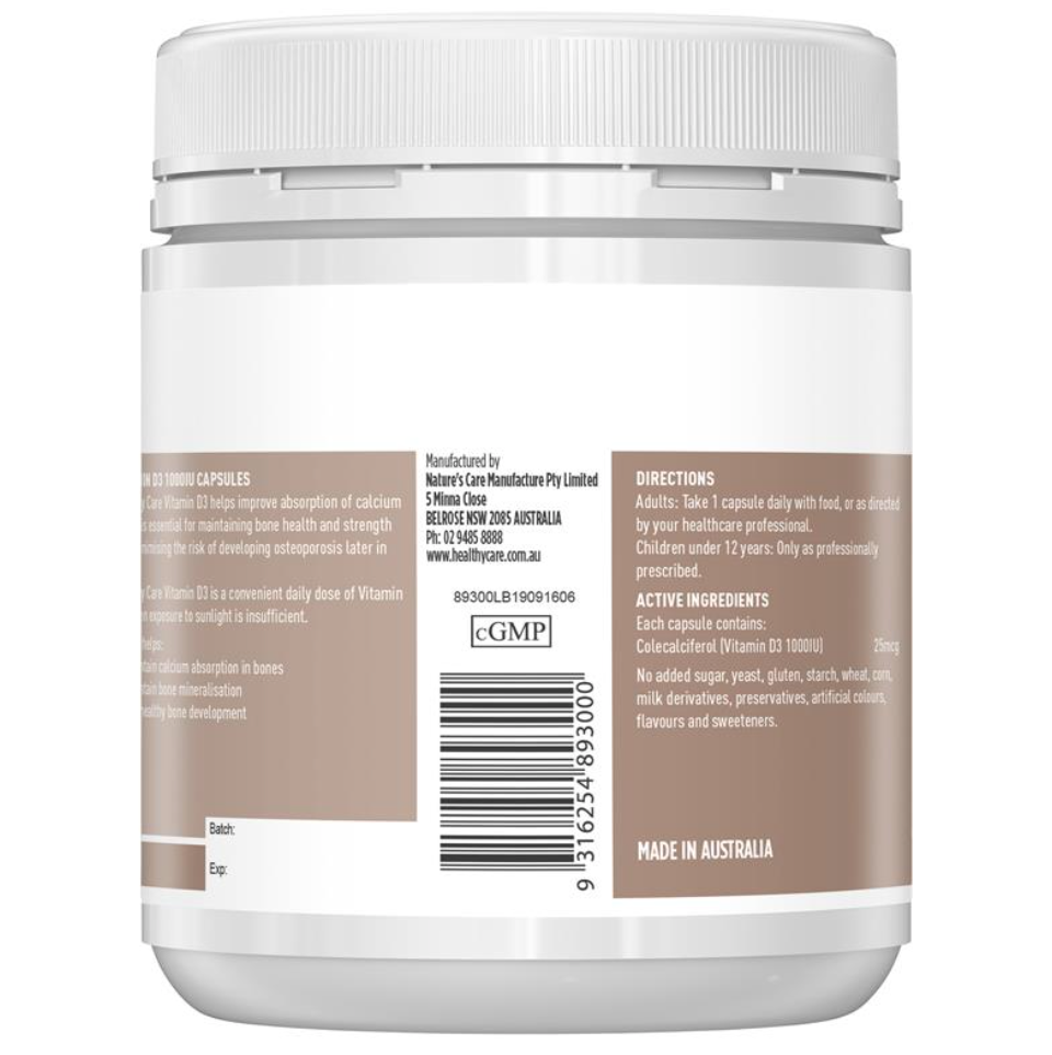 Healthy Care 限量版維生素D3膠囊500粒