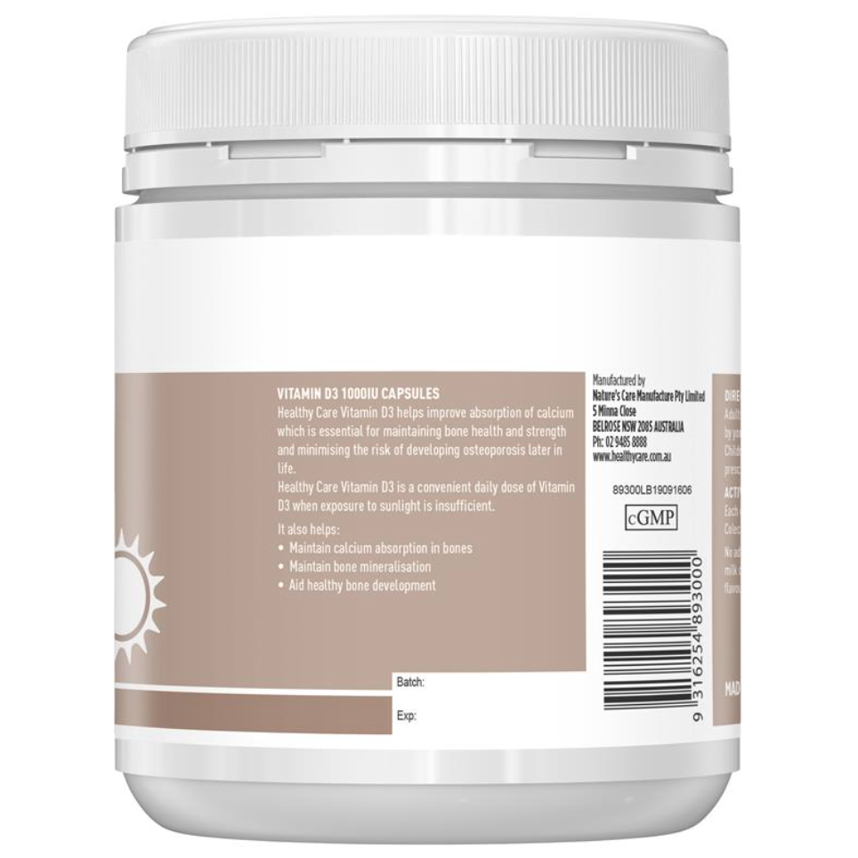 Healthy Care 限量版維生素D3膠囊500粒