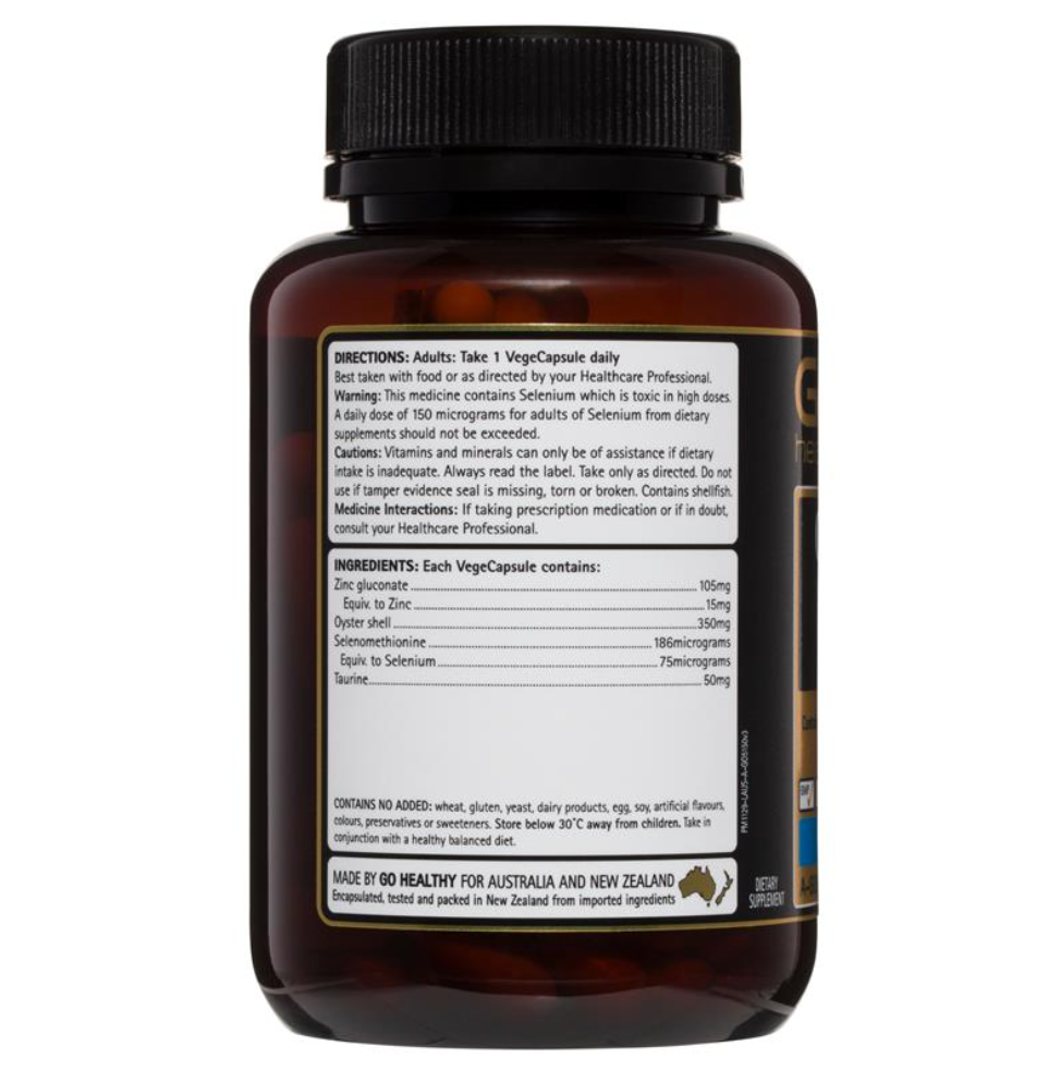 GO Healthy 牡蠣片生蠔精加鋅120粒素食膠囊