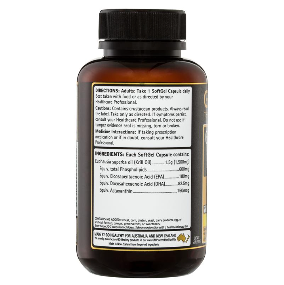 GO Healthy 磷蝦油1500mg60粒膠囊