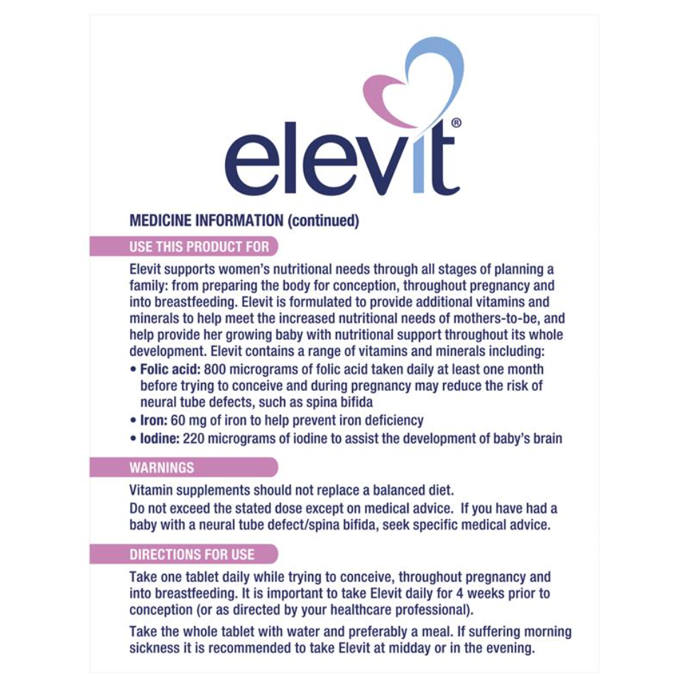 Elevit 愛樂維孕婦複合維生素100片