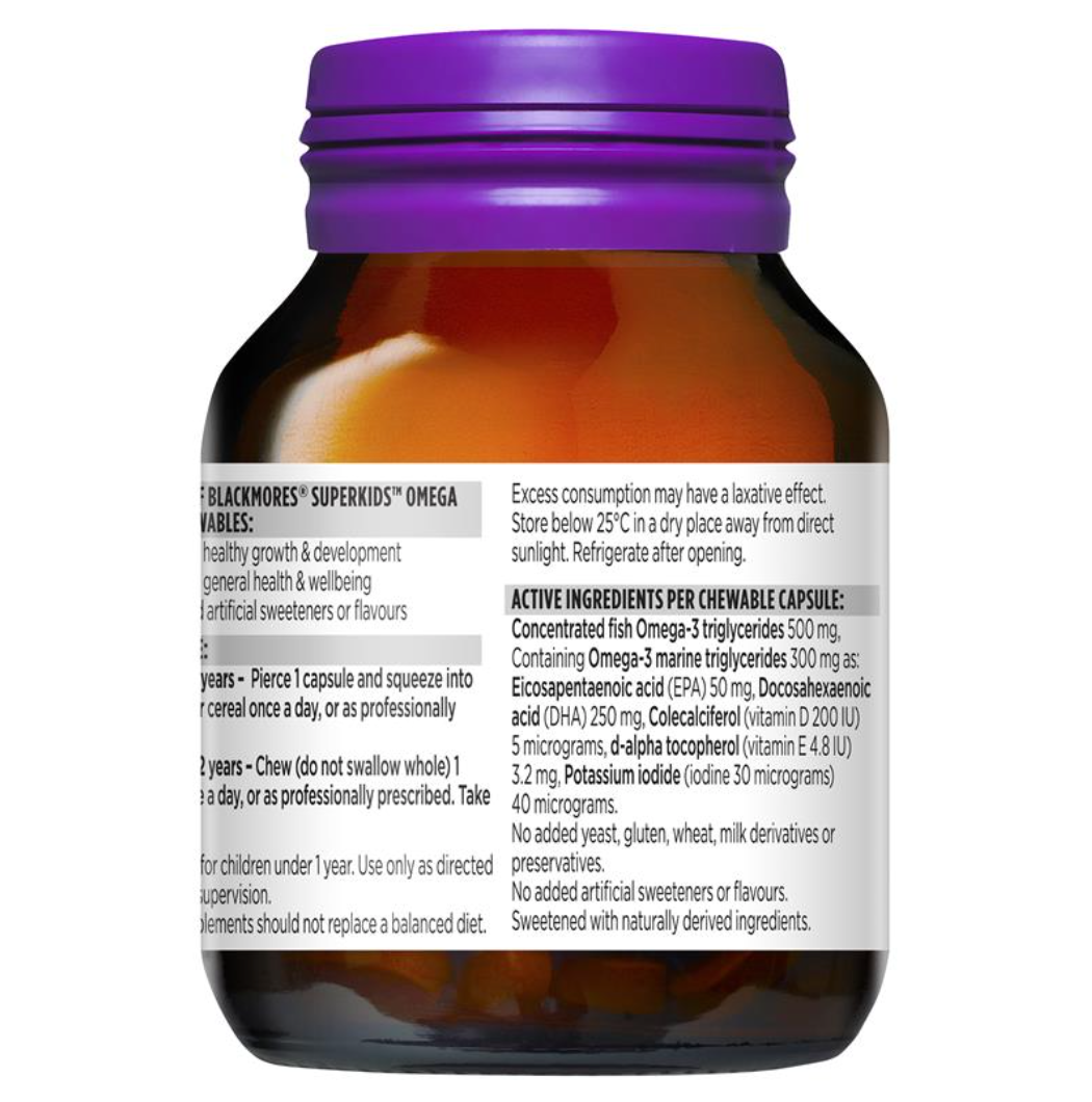 Blackmores 澳佳寶魚油含DHA可咀嚼膠囊50粒