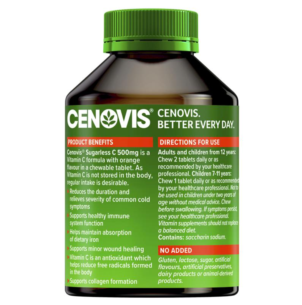 Cenovis 天然無糖维他命C500mg咀嚼片300粒