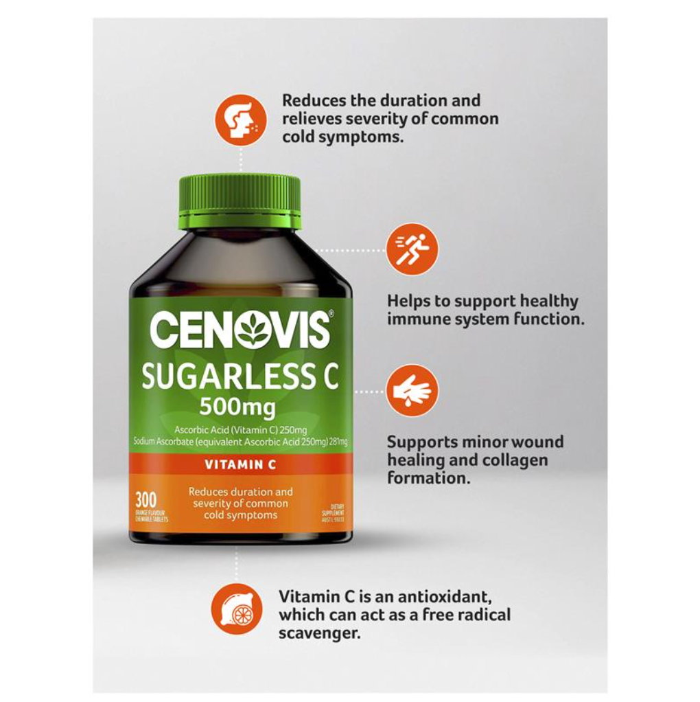 Cenovis 天然無糖维他命C500mg咀嚼片300粒