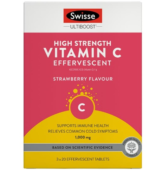 Swisse 維生素C發泡錠60粒（草莓口味）